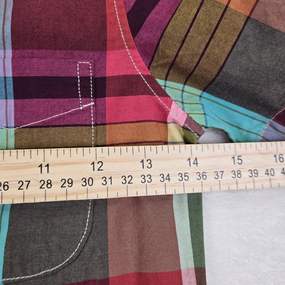 GAP Kids XS 4-5 Plaid Button‎ Up Shirt Colorful Short Sleeve Boys Preppy Kidcore